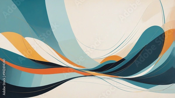 Fototapeta Horizontal abstract art creates calm and balance 