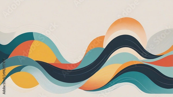 Fototapeta Horizontal abstract art creates calm and balance