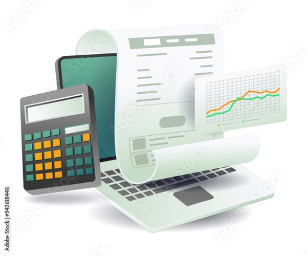 Obraz Analysis of business earnings calculation