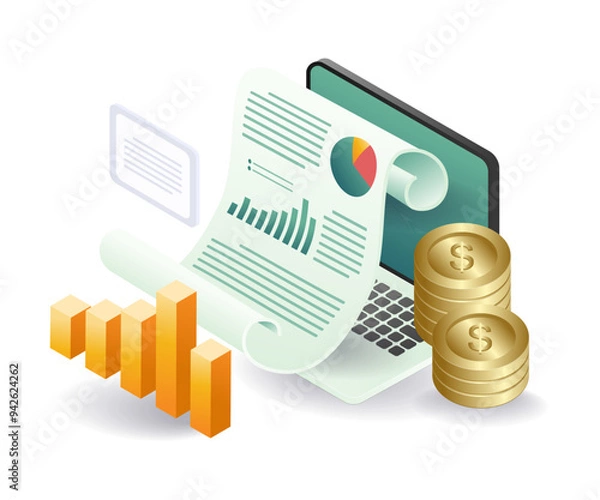 Fototapeta Analysis paper on business income development
