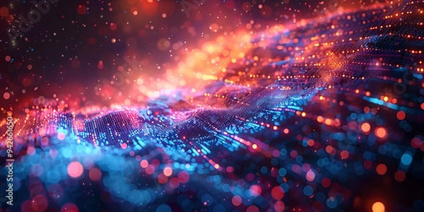 Obraz a blue and red lights

