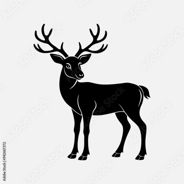 Obraz Reindeer Silhouette vector illustration