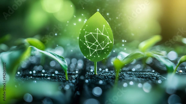 Obraz An image depicting the concept of ESG (Environmental, Social, and Governance) Risk Management representing sustainability, corporate responsibility, and ethical business practices