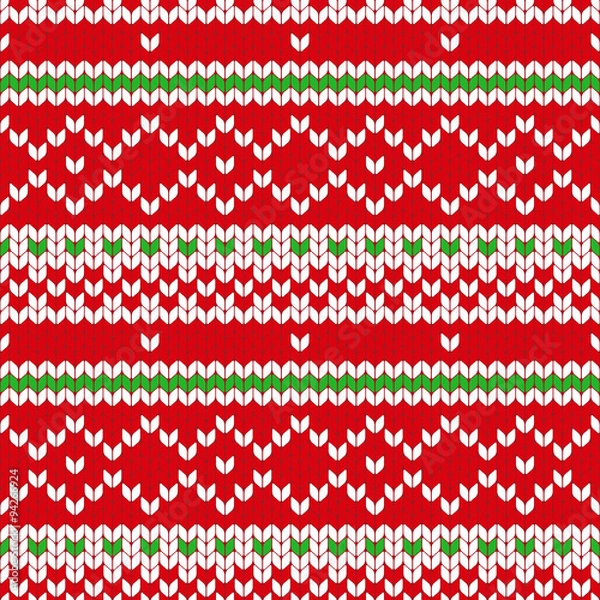 Obraz Christmas Seamless Knitting Pattern