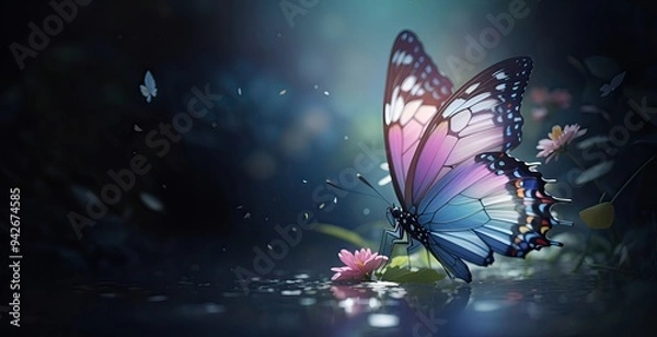 Fototapeta beautiful butterfly, created by ai generated