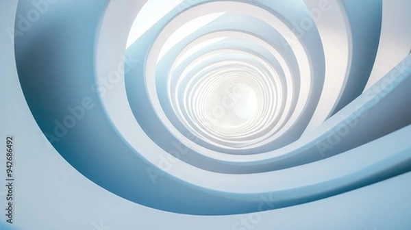 Fototapeta Subtle, curved lines in a circular flow, embodying the lifecycle and circular economy principles in a minimalist composition.