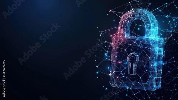 Fototapeta Particle design concept for security technology lock