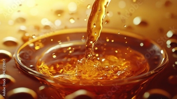 Obraz The golden liquid poured down