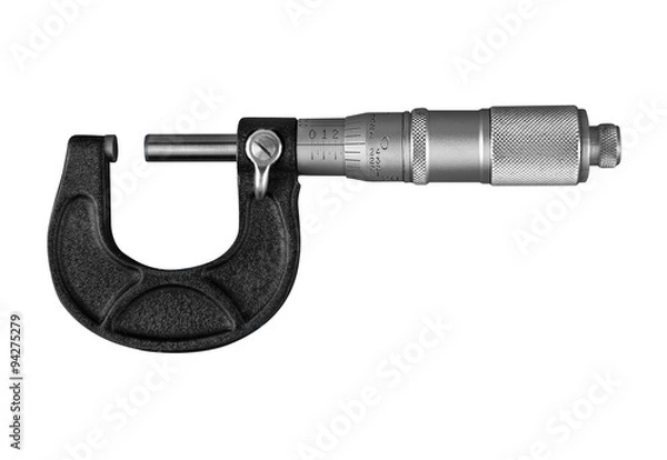 Fototapeta Micrometer isolated on white. Tool to measure distance