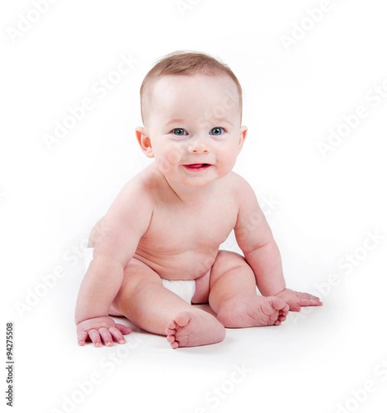 Obraz portrait of adorable baby isolated on white background