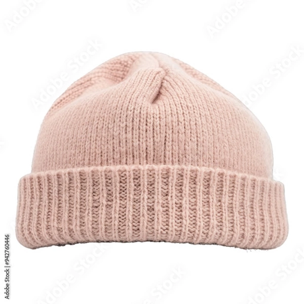 Obraz beige blank beanie on transparent background