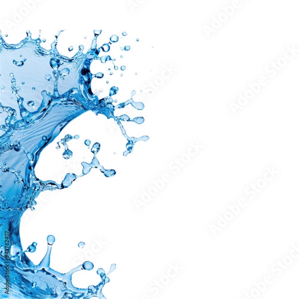 Obraz blue water splash on transparent background