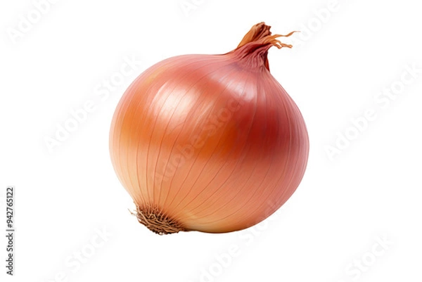 Fototapeta Fresh whole onion isolated on transparent background, high-quality PNG image for culinary and graphic design projects, ideal for recipes, food blogs, and kitchen-themed visuals