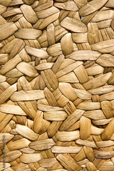 Fototapeta Background of rustic interlaced straw