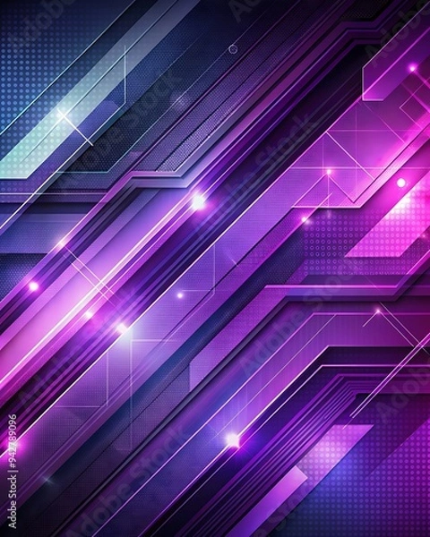 Fototapeta Minimalist Purple Abstract Banner Background with Smooth, Flowing Curves. Purple. Abstract. Banner. Background. Minimalist