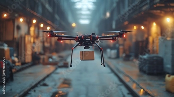 Obraz Drone Delivery in Urban Environment