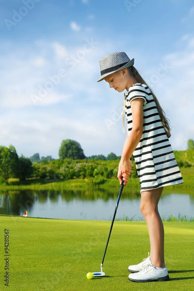 Fototapeta Kids playing golf