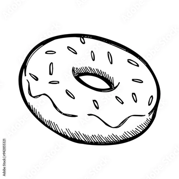 Obraz Donut icon black and white