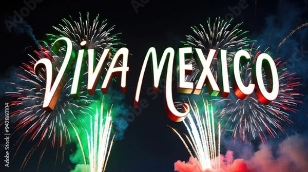 Obraz Viva Mexico Fireworks Celebration
