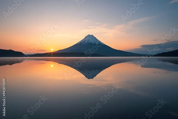Obraz sunset over the mountains