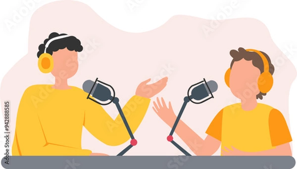 Fototapeta Guest Podcast Broadcasting