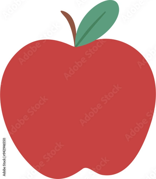 Fototapeta red apple with leaf