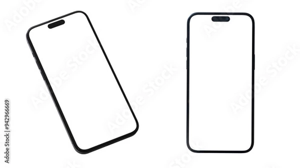 Obraz Mockup smart phone new generation and advertisement screen Transparent and Clipping Path	