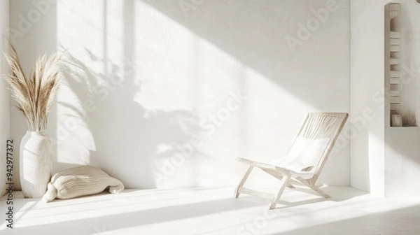 Fototapeta A pure white background with subtle textures, creating an atmosphere of calm and serenity, perfect for a peaceful retreat.