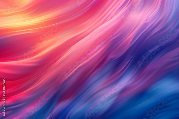 Fototapeta Abstract background with colorful waves and blurred lines, soft gradient and smooth textures, vibrant colors of abstract landscape. Minimalist design wallpaper or poster art.