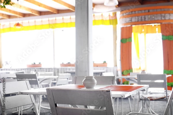 Obraz Empty summer cafe interior