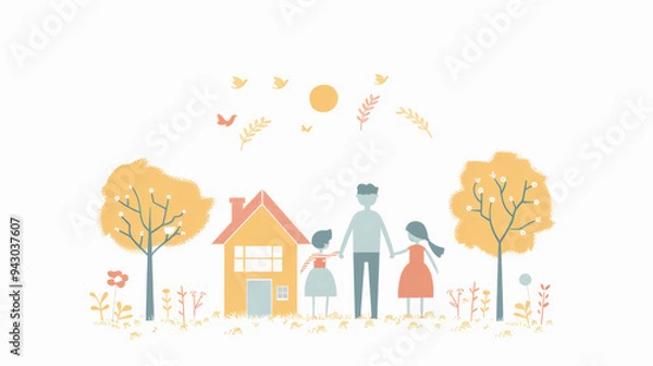 Fototapeta 家族のイラスト