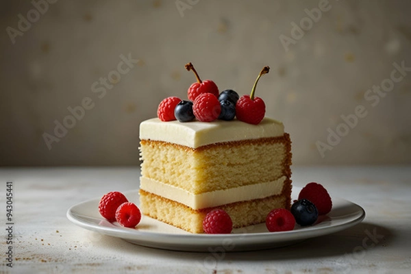 Obraz cheesecake with cherry