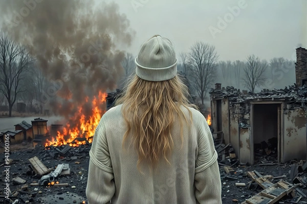 Obraz person with fire