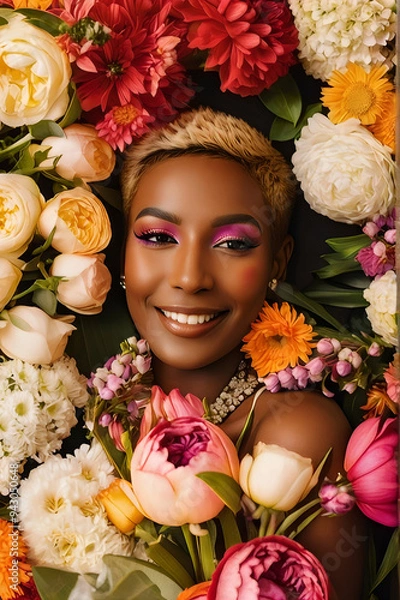 Obraz girl with flowers