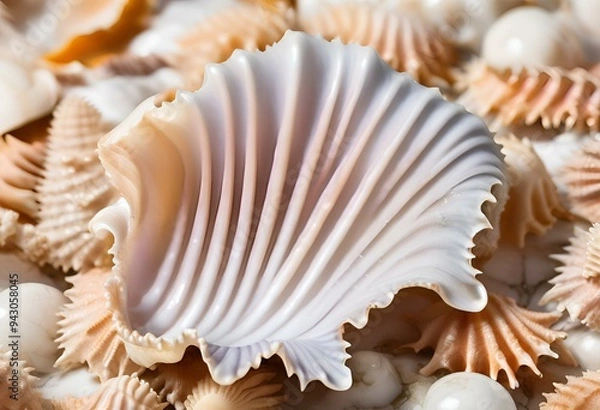 Fototapeta Seashell are beautiful, used as decorations, have patterns and colors.