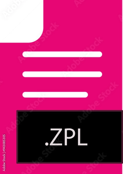 Fototapeta ZPL File format icon outline and fill