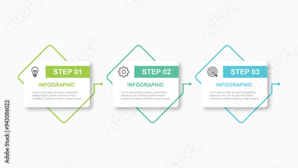 Fototapeta Infographic elements design template, business concept with 3 step