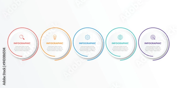 Fototapeta Vector Infographic label design template with icons and 5 options or steps.