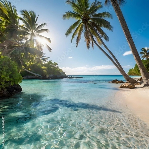 Obraz beach with palm trees