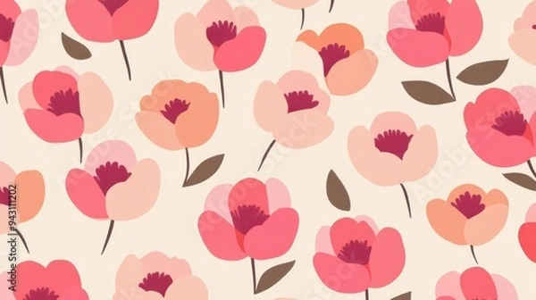 Obraz Pink flower pattern