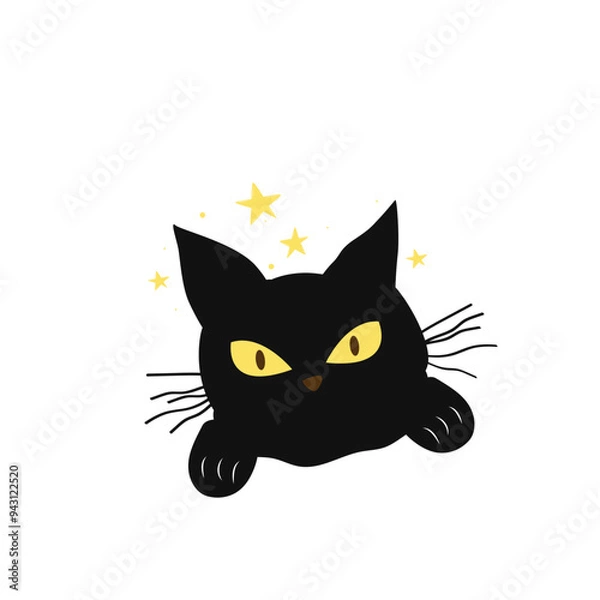 Fototapeta Halloween witch cat