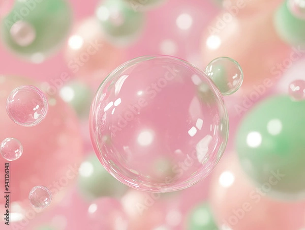 Obraz A high quality bubble background with soft pastel and vibrant bubbles, arranged in a delicate and modern pattern
