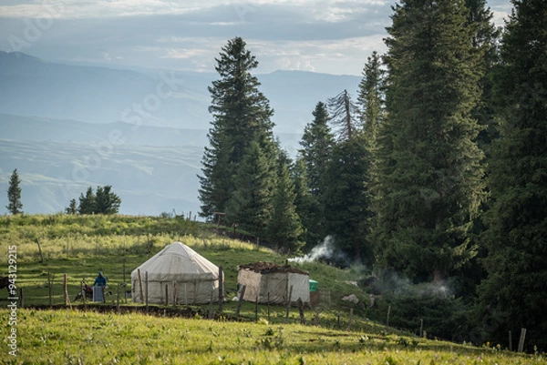 Fototapeta The East Karajun Ranch in Xinjiang under the sunshine