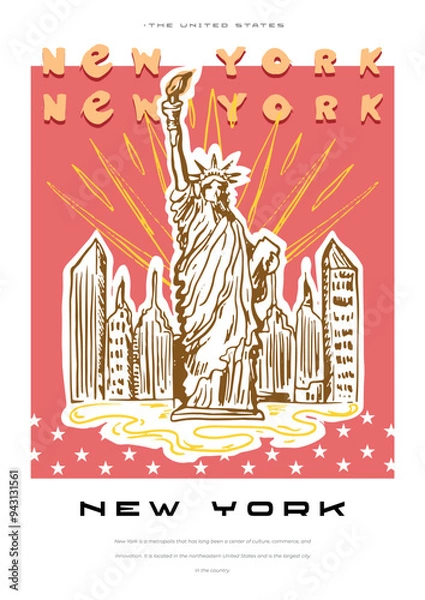 Fototapeta The poster is minimalistic with an interesting bright design, vector format