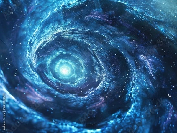 Fototapeta Swirling Luminous Mass in a Hexagonal God's Promise to Abraham with Holographic Voids