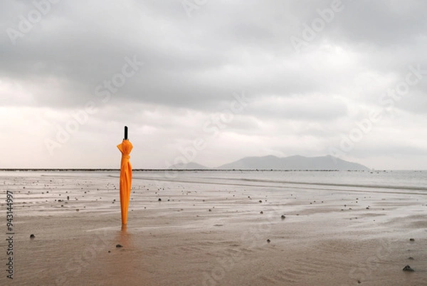 Fototapeta Umbrella, rain, yellow umbrella, bad weather, rainy weather, rainy day, weather, weekend, shitty weather, in the rain, dancing in the rain,