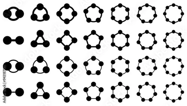 Fototapeta 様々な形の循環を表す図のインフォグラフィックのベクターイラストセット