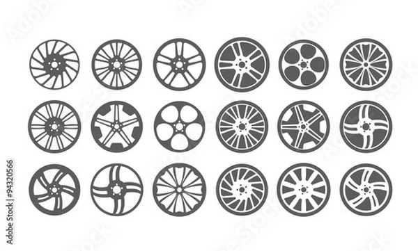 Obraz icon car wheel silhouette