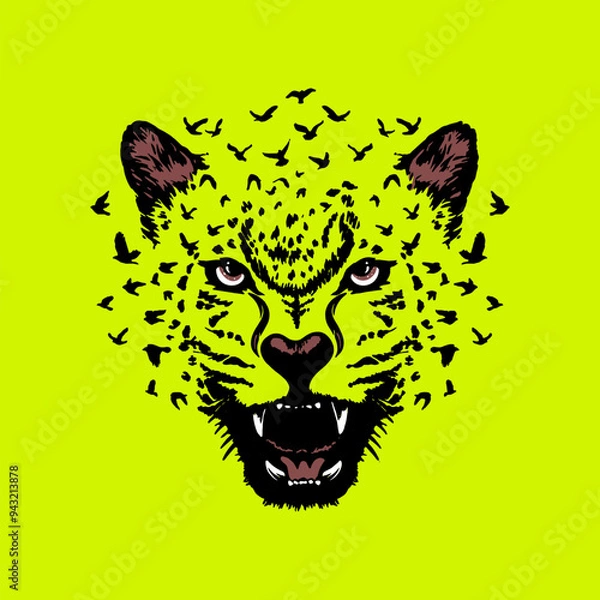Fototapeta LEOPARD JUNGLE VECTOR ILLUSTRATION