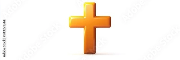 Obraz High contrast 3D vector cross, simple cartoon style for Halloween.